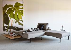 Innovation Living| Canapé D'Angle Convertible / Réversible avec table Bragi | Autres Tissus